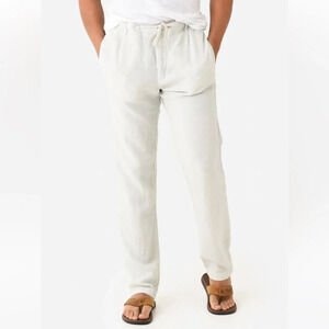 Hartford Men’s Tanker Linen Woven Pants Sand 40 NWT Beach Resort Coastal Summer